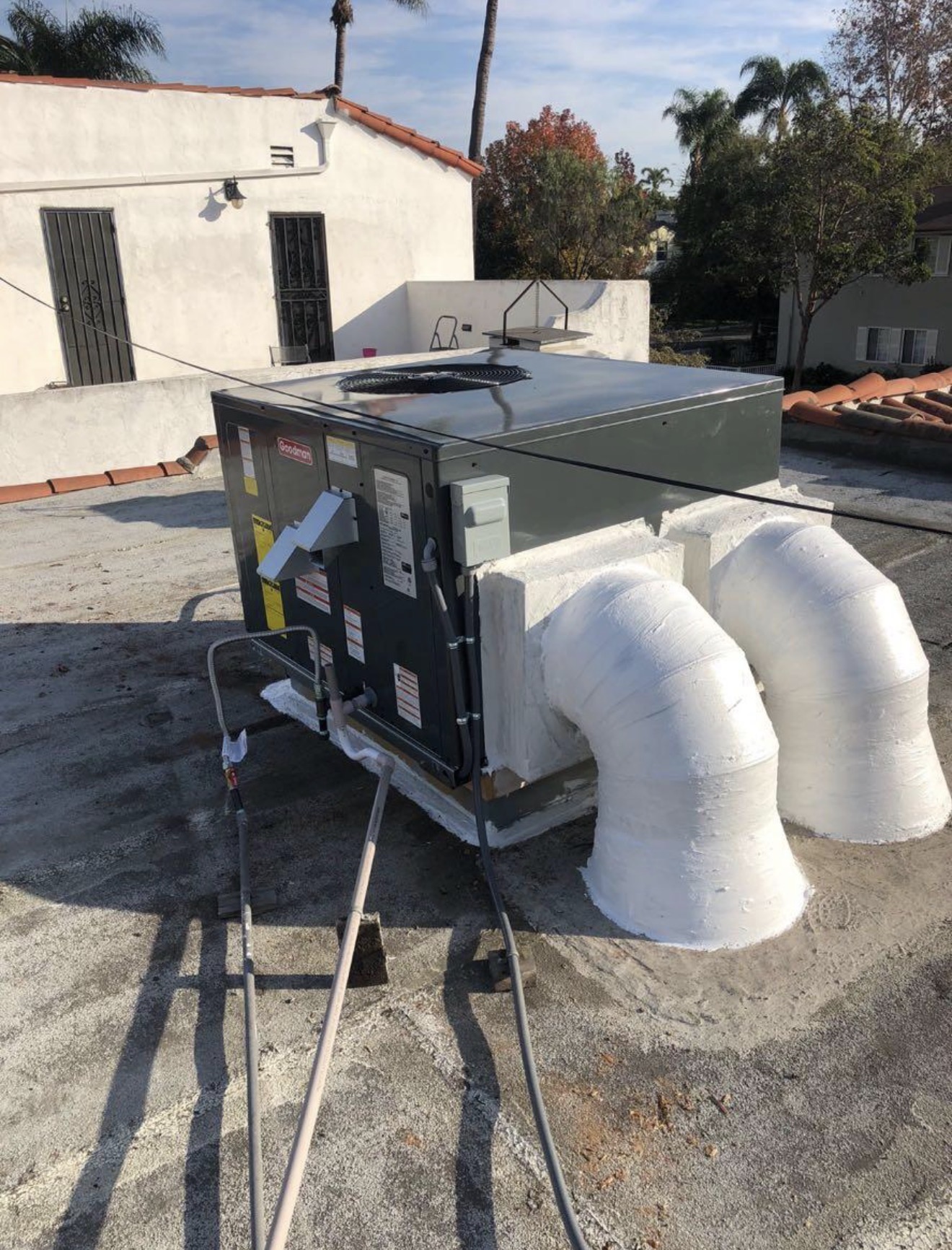 Completed rooftop HVAC installation